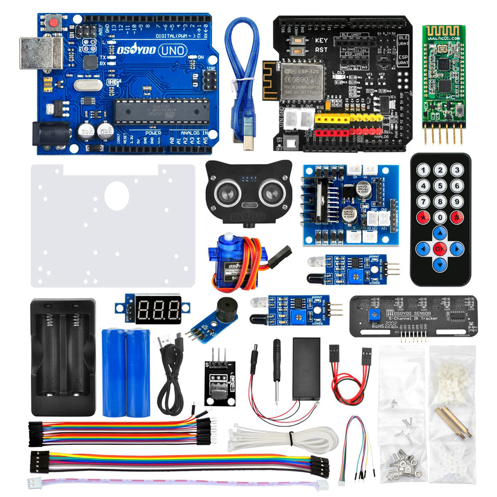 Robot Car Electronics Parts Kit for Arduino Raspberry Pi Tank Platform