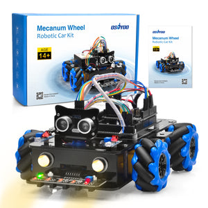 Pièces pour kit de voiture robotique à roue mécanique bleue OSOYOO pour Arduino Mega2560 (modèle #2021006600)