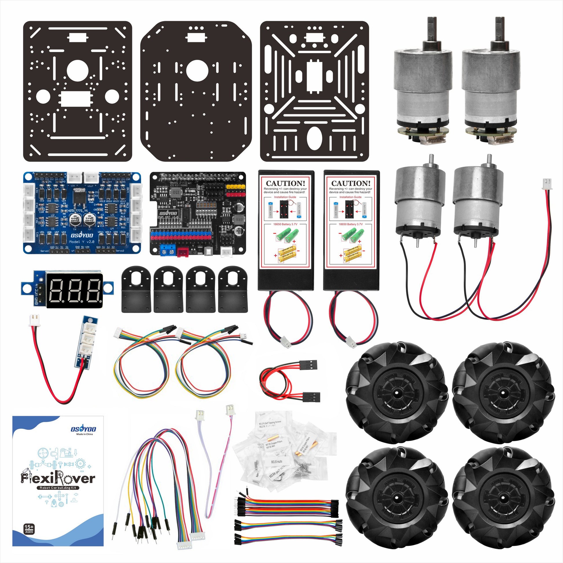 OSOYOO FlexiRover Robot Mecanum Car Smart Kit for Raspberry Pi 3/4/5,