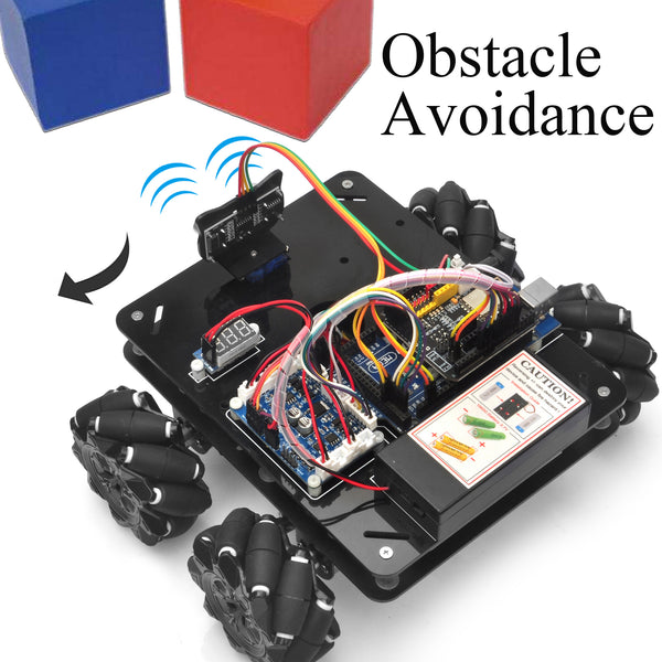 Kit de voiture Robot Mecanum omnidirectionnel OSOYOO pour moteur à courant continu à châssis métallique Arduino Mega2560