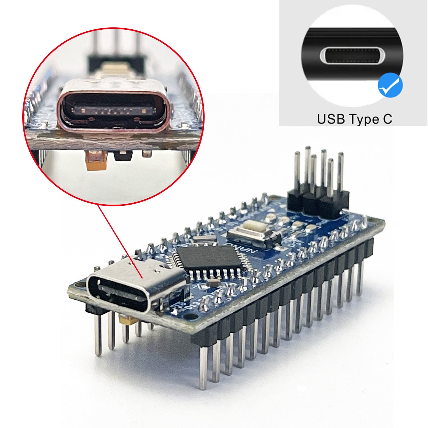 OSOYOO 1x 3x Nano ATmega328P Module CH340 5V/16M USB-C Micro-Controller  Board for Arduino Nano V3.0 with USB-C Cable