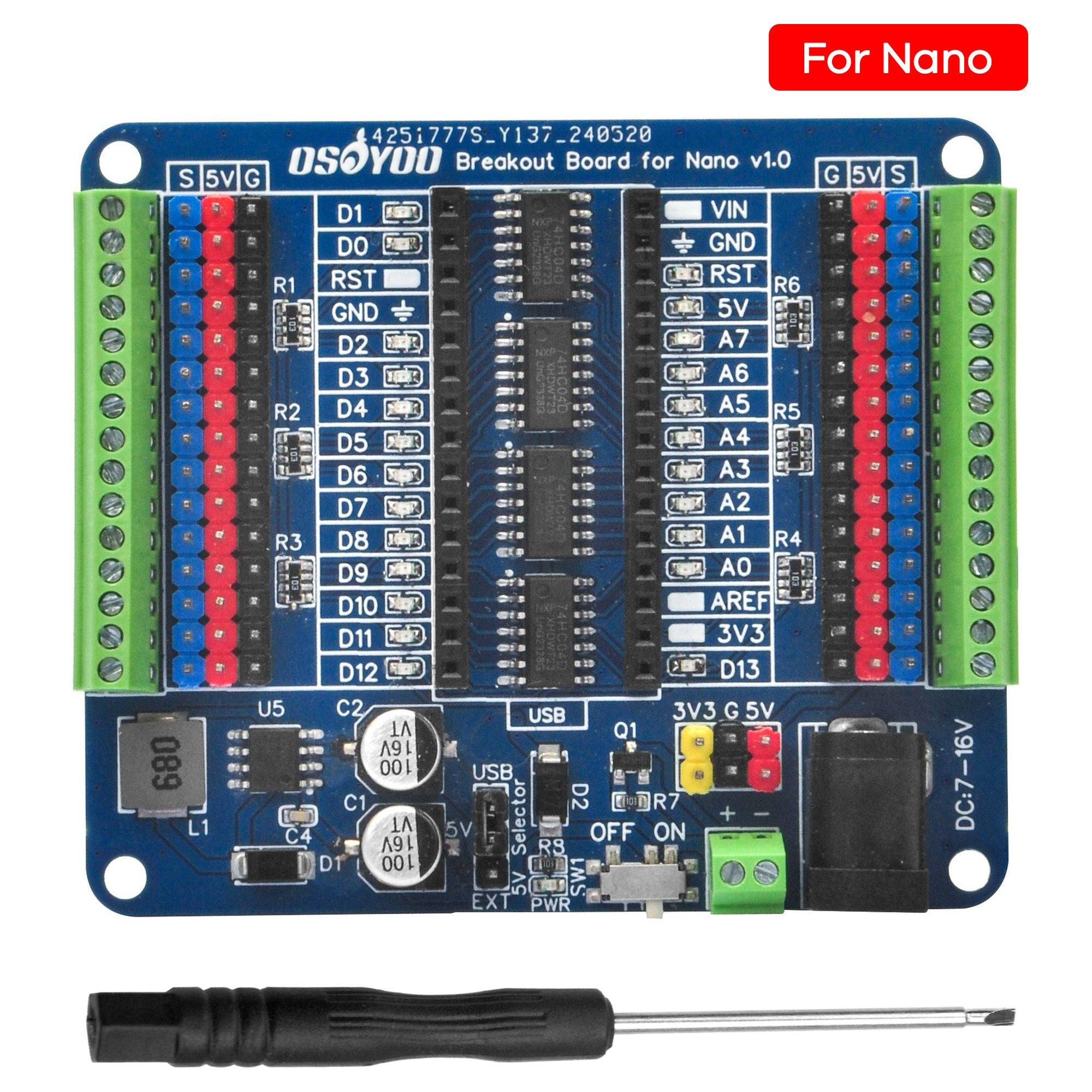 OSOYOO Nano Breakout Board I O Shield Expand Your Projects OSOYOO Nano Breakout Board I O Shield Expand Your Projects