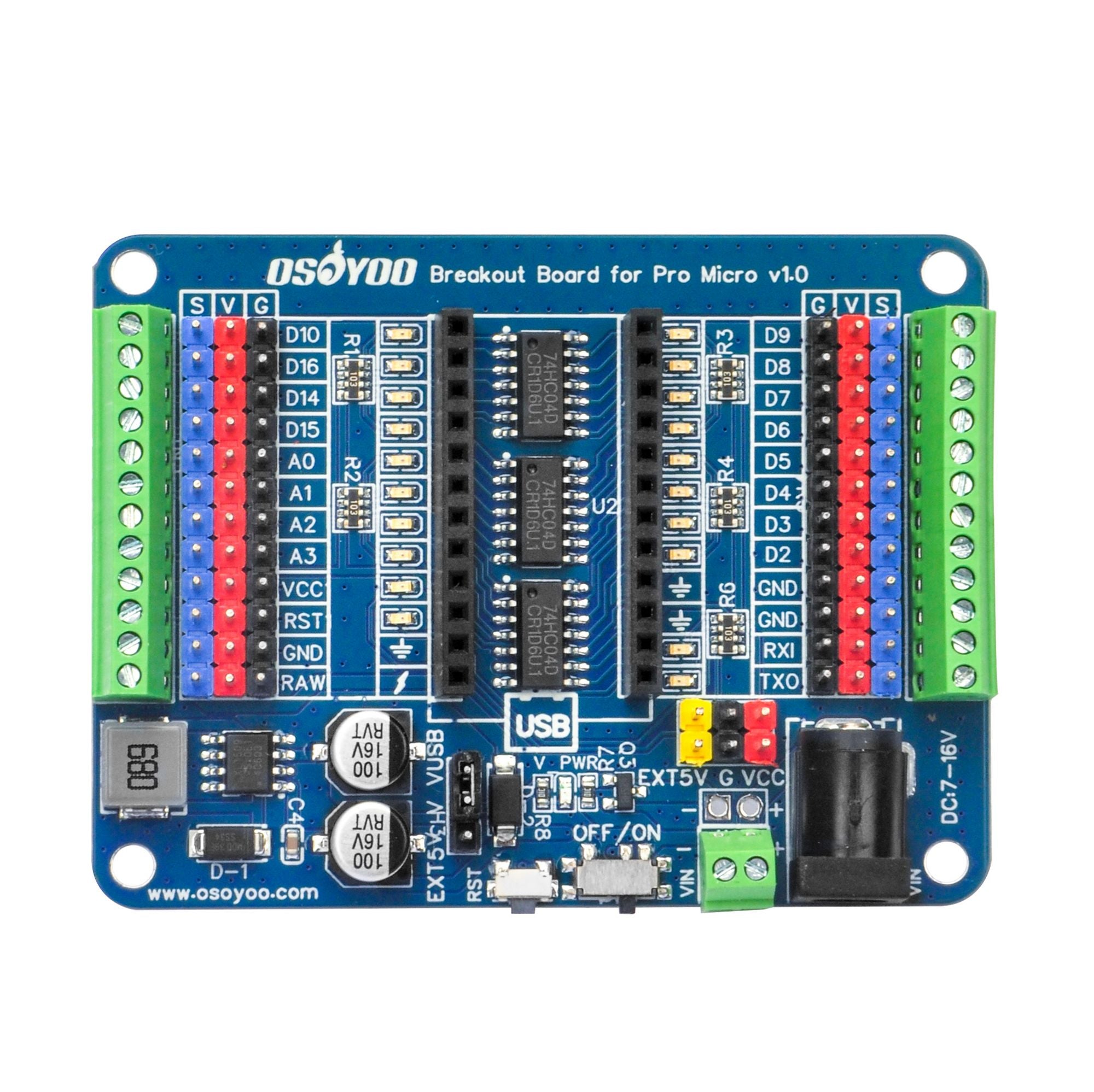 Gpio Led Set Pro Micro IO Breakout Board - GPIO Status LEDs,3-Pin Sensor/Servo Port