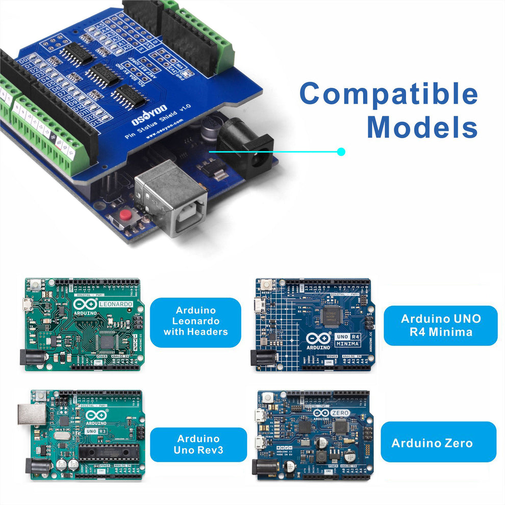Universal Debug Shield for arduino UNO Board with LED Pin Status Indic