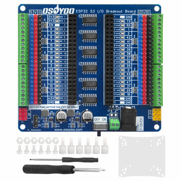 ESP32-S3 GPIO Breakout Board w/ LED Indicators, 5V/3A & 3.3V/3A Output