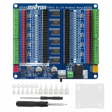 OSOYOO ESP32-S3 GPIO Breakout Board w/ LED Indicators, 5V/3A & 3.3V/3A Output
