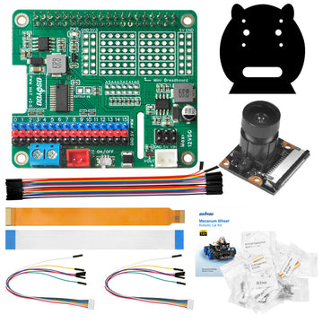 OSOYOO Raspberry Pi Conversion Kit for Mecanum Wheel Robot Car | PWM HAT + Camera Module | Upgrade from Arduino to Pi Control | Compatible with Raspberry Pi 3/4/5 | Includes FFC Cable, Jumper Wires & Screws