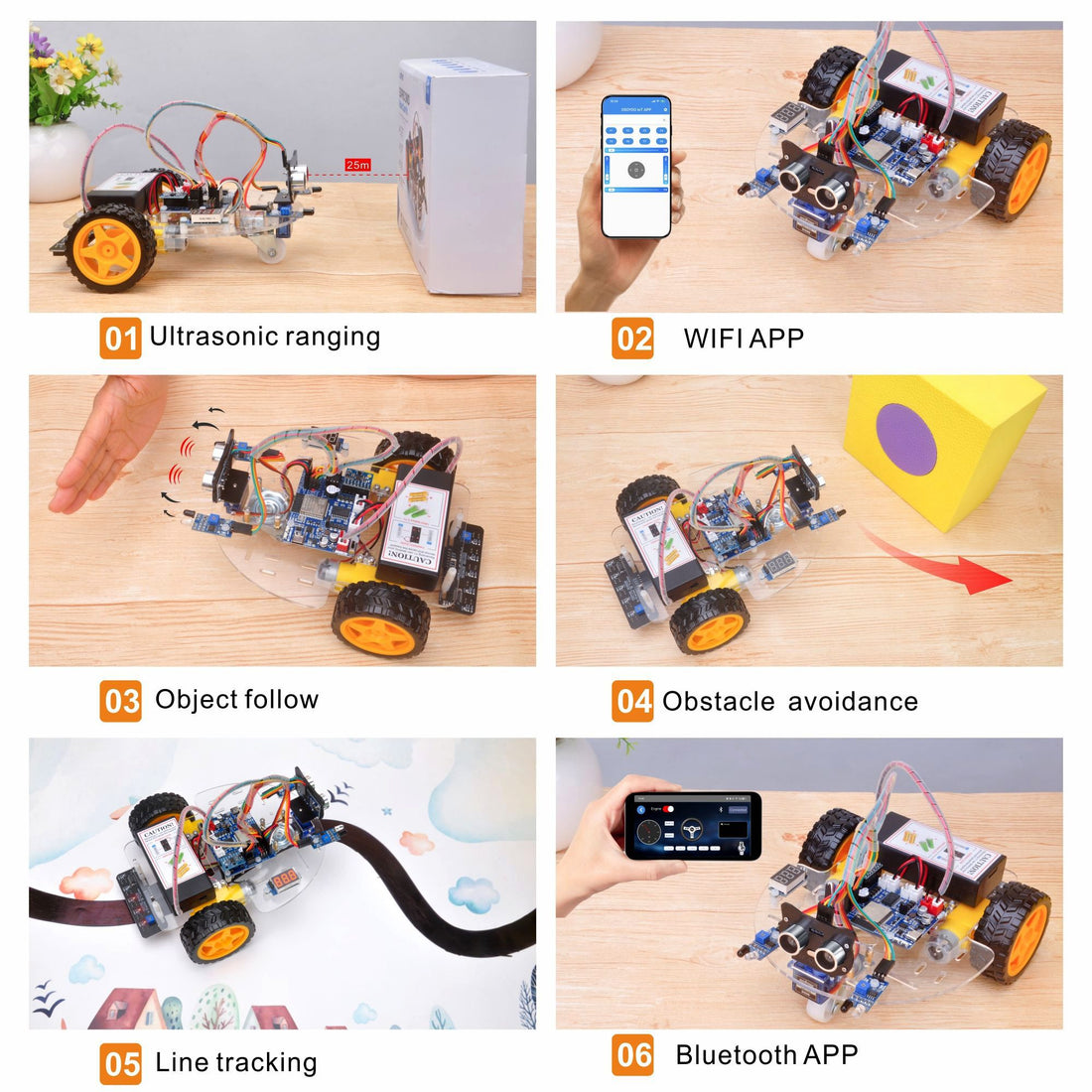 Espro 2WD Robot Car Kit – ESP32 STEM Learning with 7 Projects