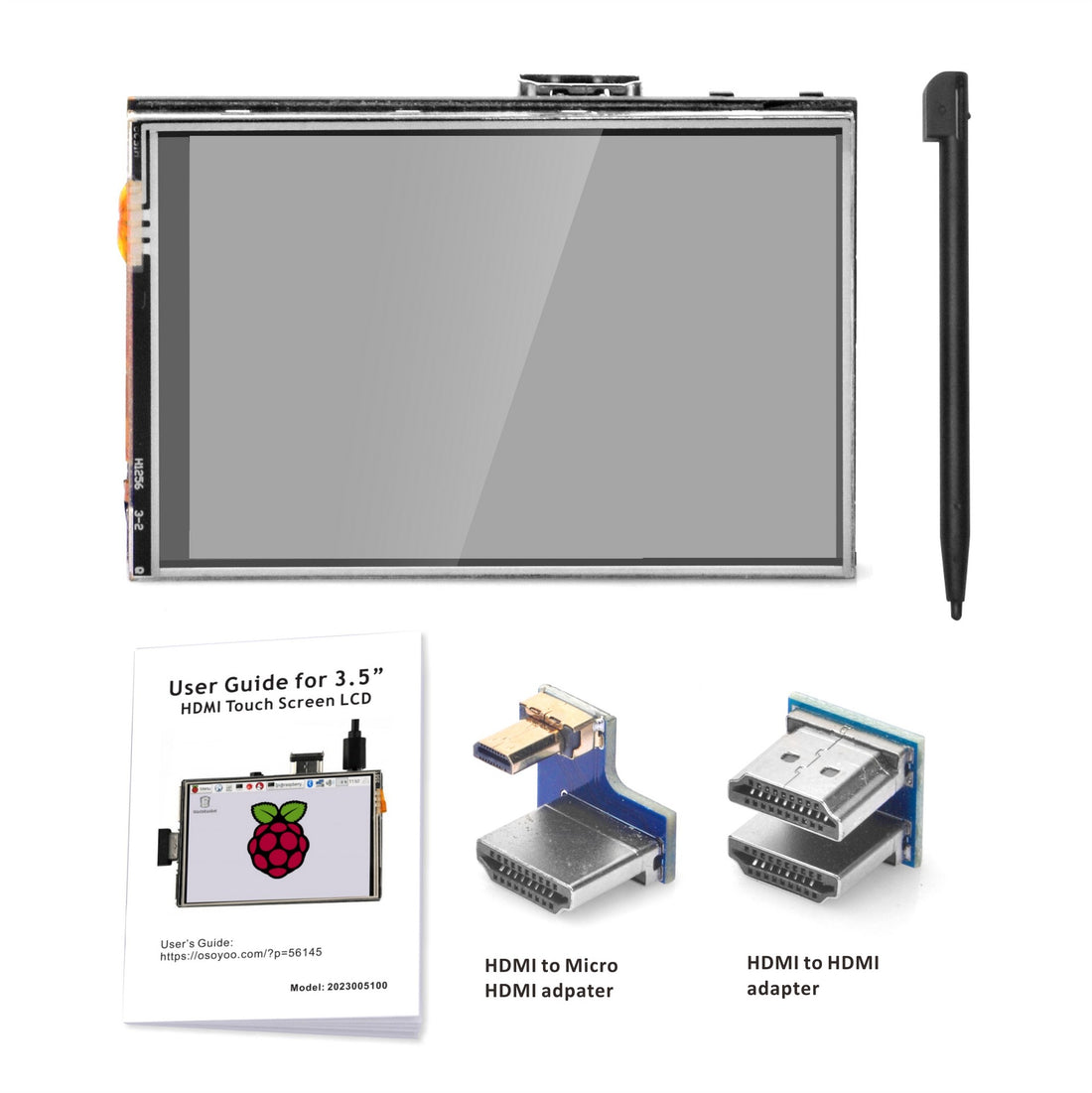 OSOYOO 3.5" HDMI Touch Screen with plastic protective case for Raspberry PI  5 4  3 Model B B+