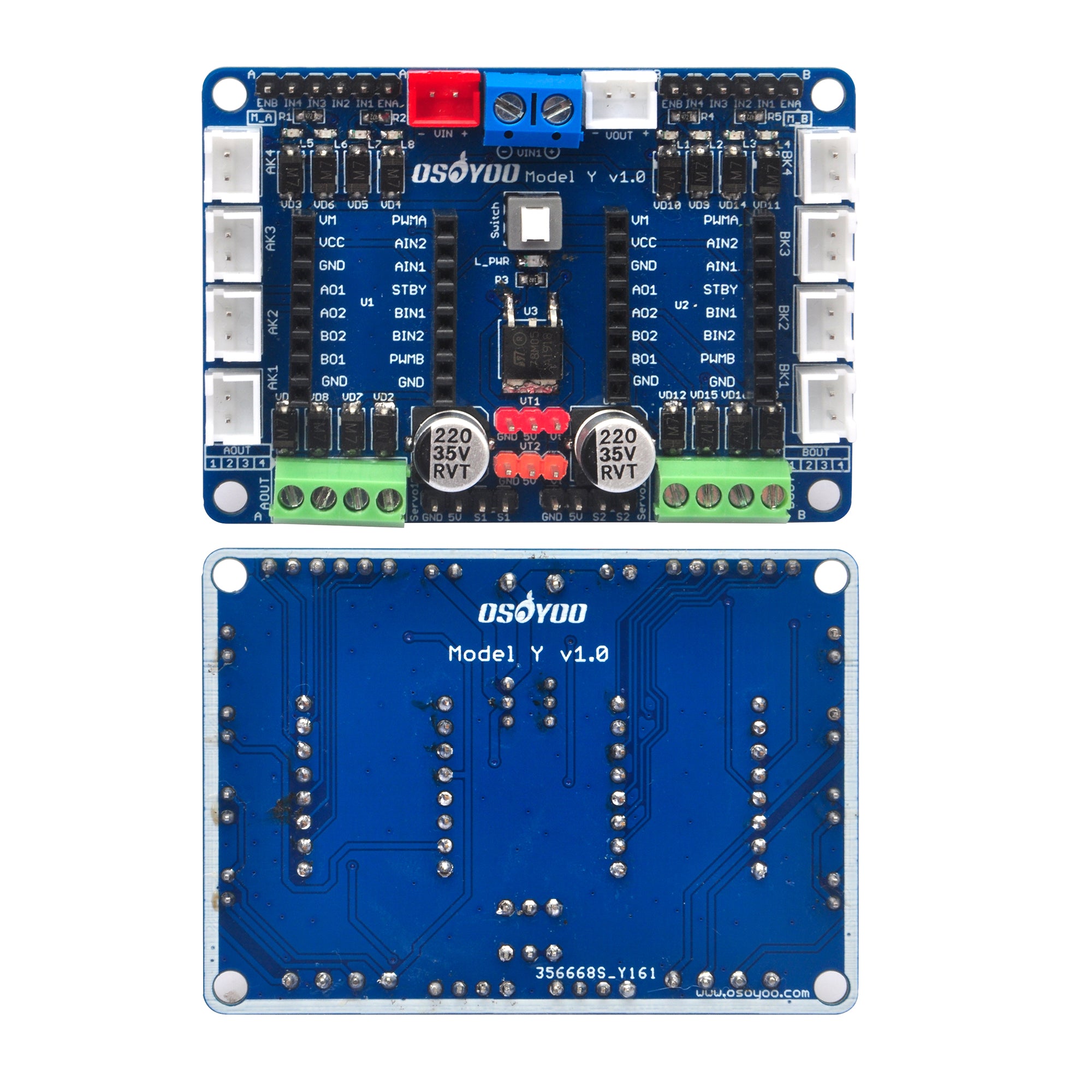 OSOYOO Model Y 1.0 motor driver board for arduino robotic car kit (Model #2021006600)