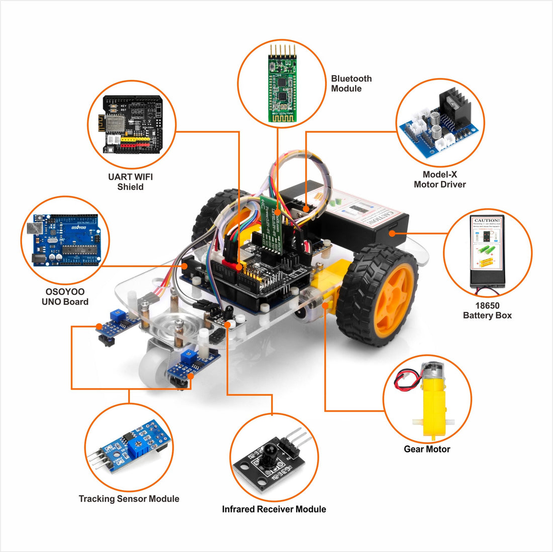 Arduino Robot Car Course OSOYOO 2WD Arduino Robot Car Starter Kit