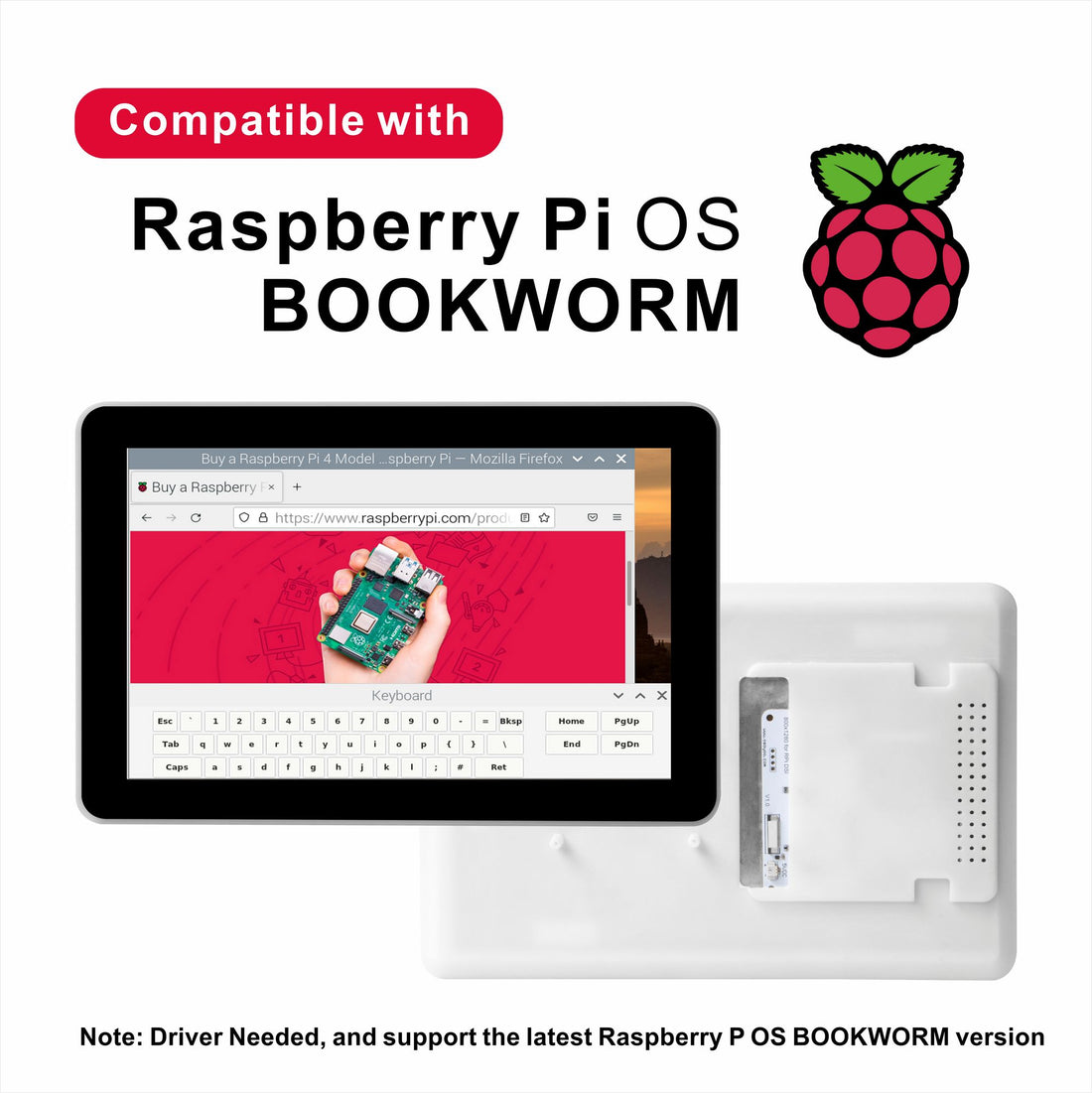 OSOYOO 10.1″ MIPI DSI Touch Screen for Raspberry Pi 5/4/3/2 | IPS 800×1280 | Driver Required | Industrial Embedded Monito