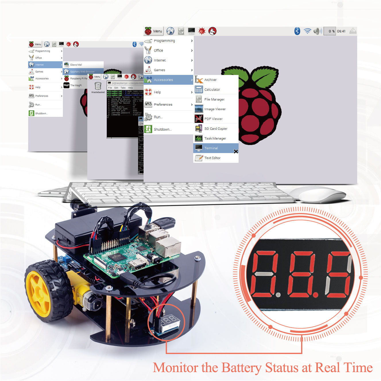 Open Box OSOYOO Robot Car Kit Smart Car Learning Kit for Raspberry Pi