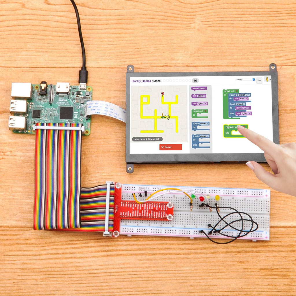 【100台セット】OSOYOO 7 インチ TFT タッチ スクリーン | DSI コネクタ | LCD ディスプレイ モニター | 800×480  解像度 | ラズベリーパイ 2 3 3B+ raspberry pi 4 用