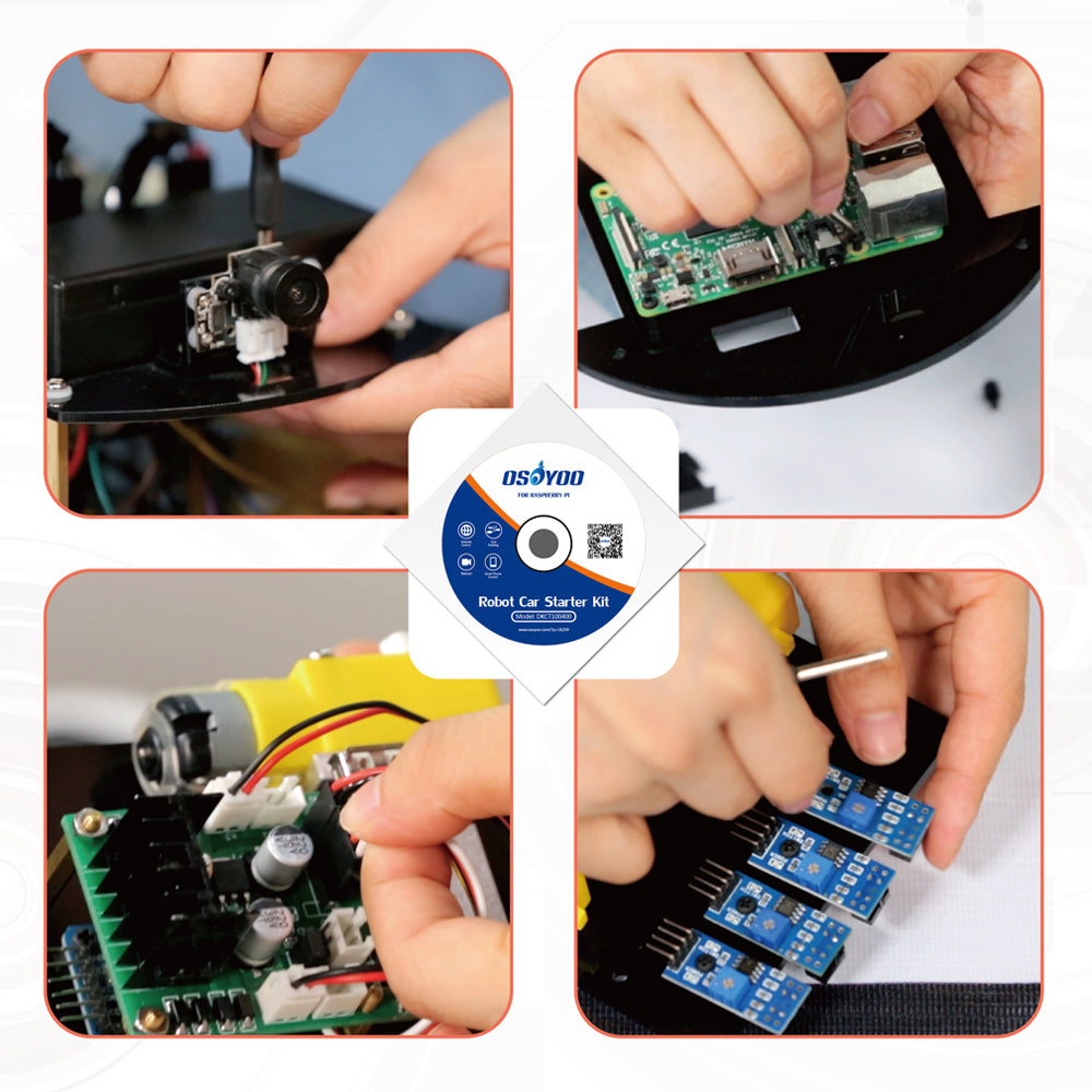 Open Box OSOYOO Robot Car Kit Smart Car Learning Kit for Raspberry Pi