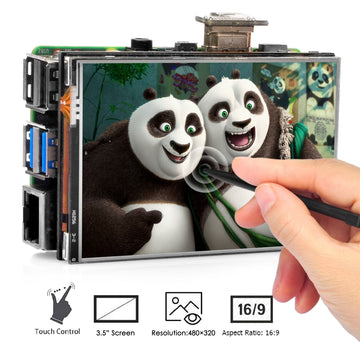 OSOYOO 3.5 Inch HDMI Touch Screen, 480x320 Resistive LCD Display for Raspberry Pi 5 4 3B+