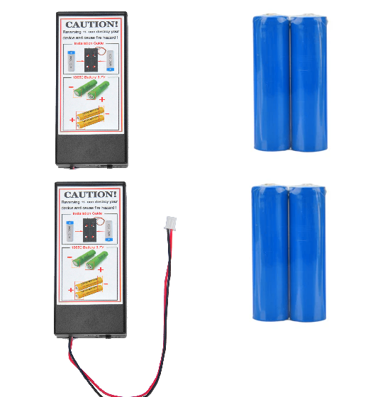 Pack of 4 pcs 18650 Batteries + 2 Holders + 1 Charger