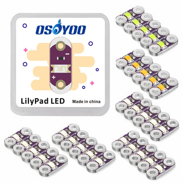 KOOKYE Lilypad LED Rouge/Jaune/Blanc/Bleu/Vert (25x Lilypad LED) pour Arduino Rapsberry Pi (25x Lilypad LED)