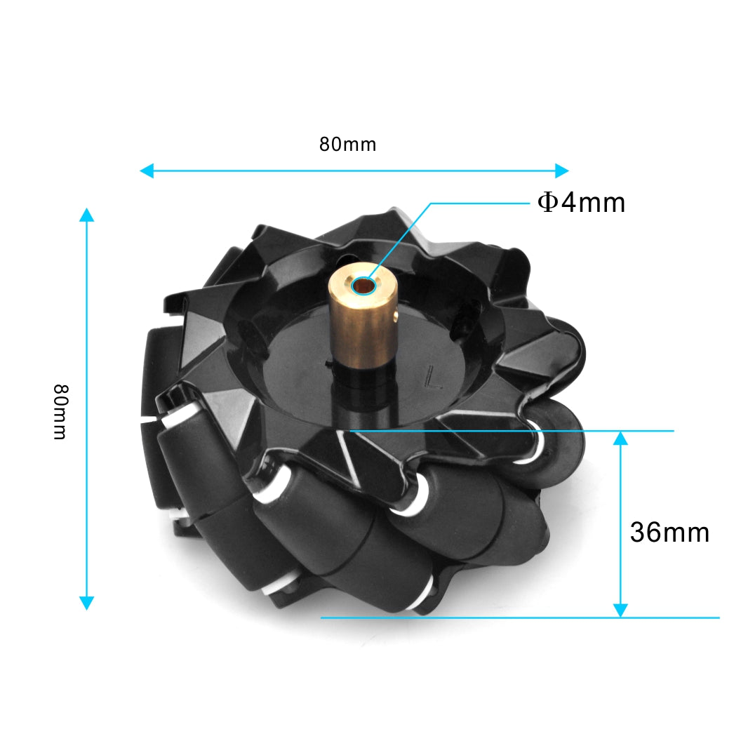 OSOYOO Mecanum Wheel Omnidirectional Movement Black X 4 (#model 2020006000)