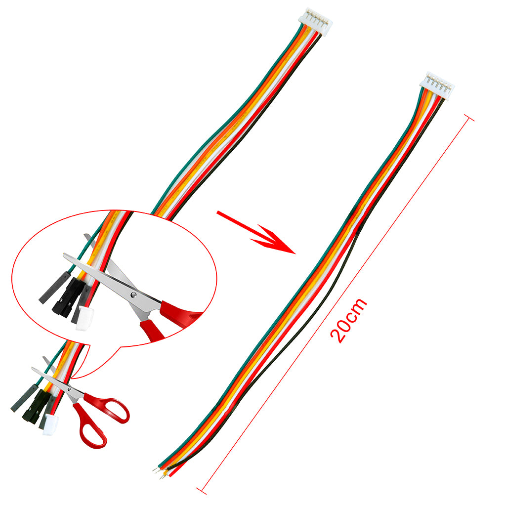 2 Pin Encoder DC Encoder Motor Cable - 6 pin XH2.0 to 2 pin XH2.54