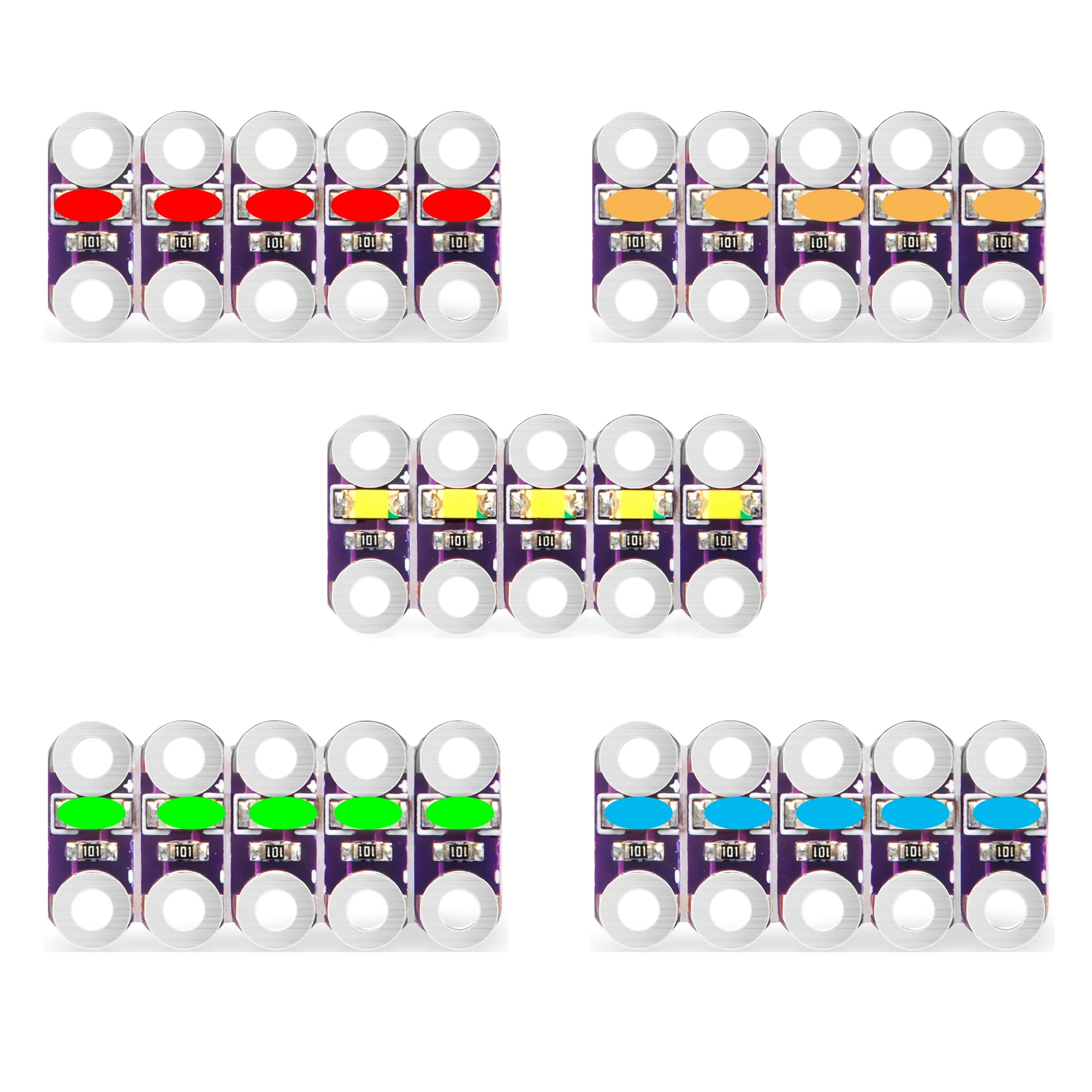 KOOKYE Lilypad LED Rouge/Jaune/Blanc/Bleu/Vert (25x Lilypad LED) pour Arduino Rapsberry Pi (25x Lilypad LED)