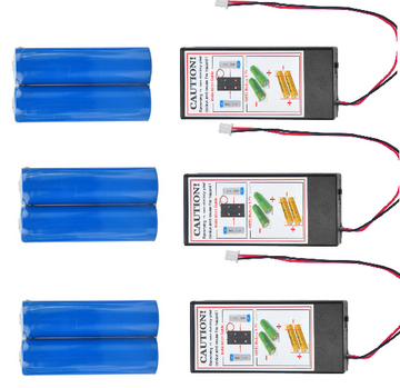 Pack of 6 pcs 18650 Batteries + 3 Holders + 1 Charger