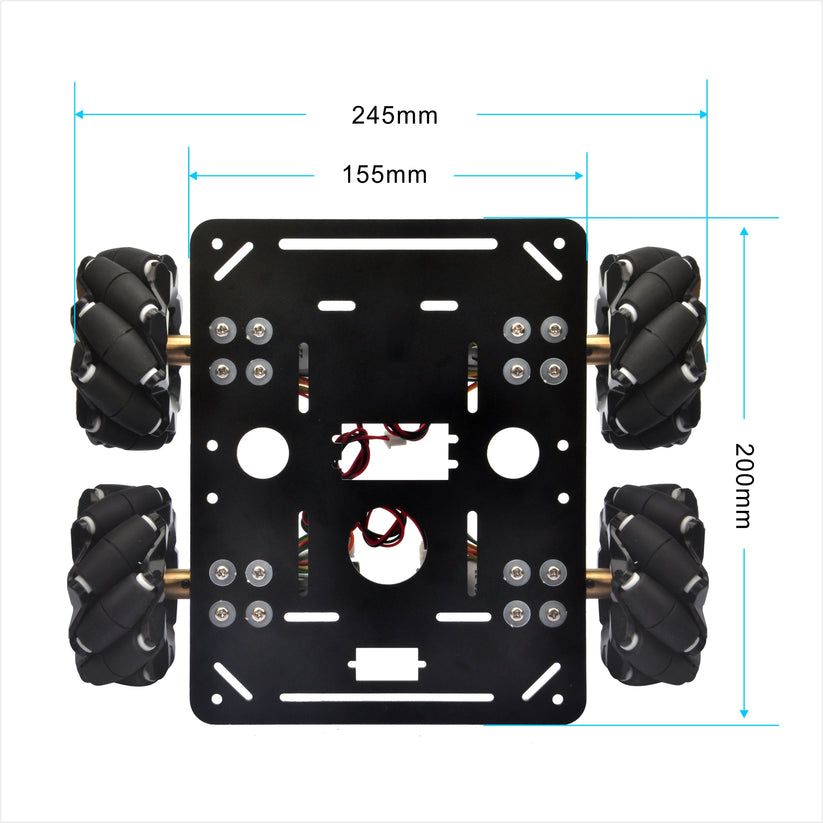 Mecanum Wheel Robotic Car Metal Chassis for Arduino / Raspberry Pi or