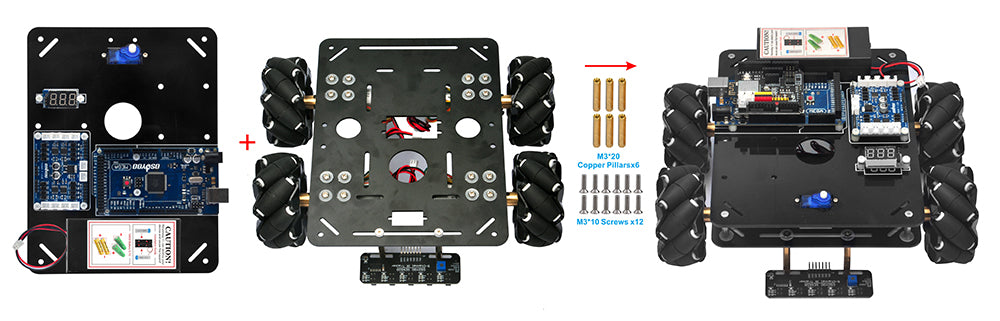 Arduino Wheel Step LAFVIN Omni Directional Mecanum Wheels Robot Car Kit For Arduino UNO R3 ...