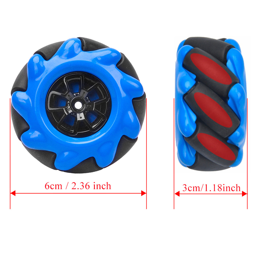 Blaues Mecanum-Rad für Arduino-Roboter-Autobausatz (Modell #2021006600)