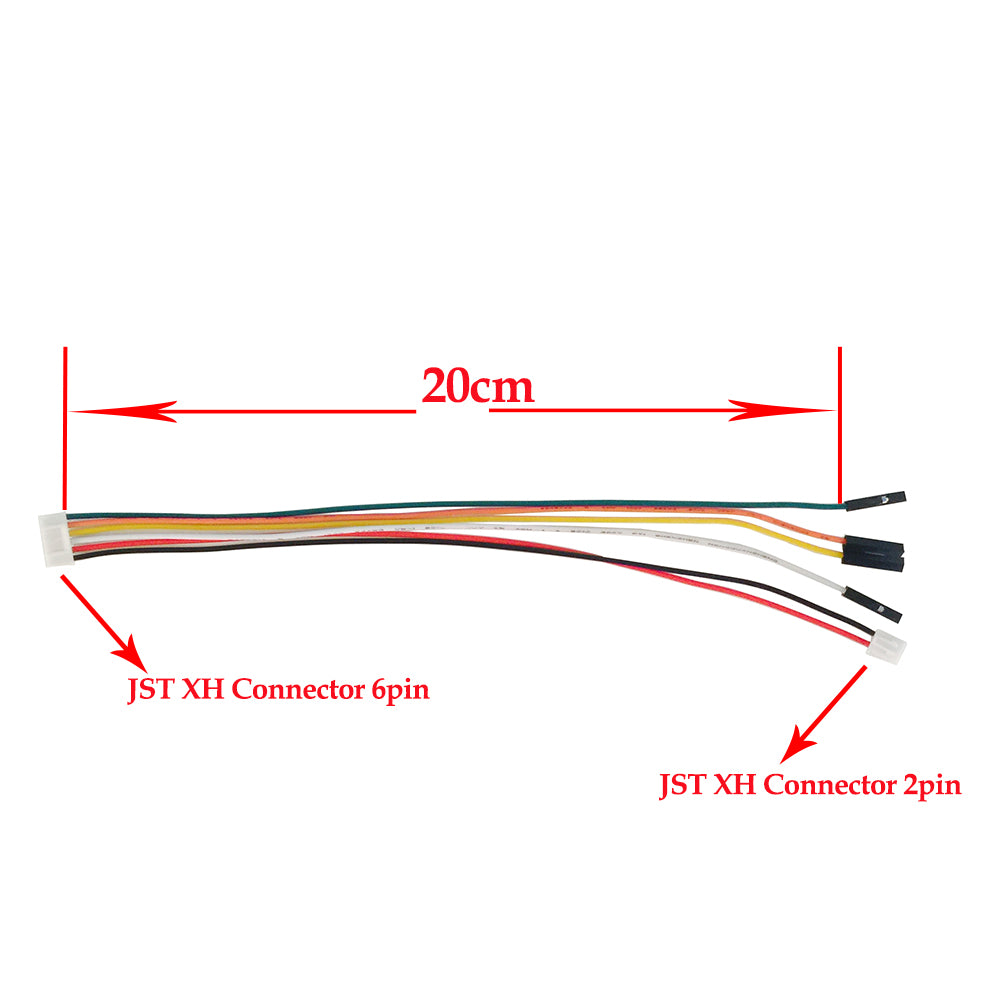 DC Encoder Motor Cable - 6 pin XH2.0 to 2 pin XH2.54
