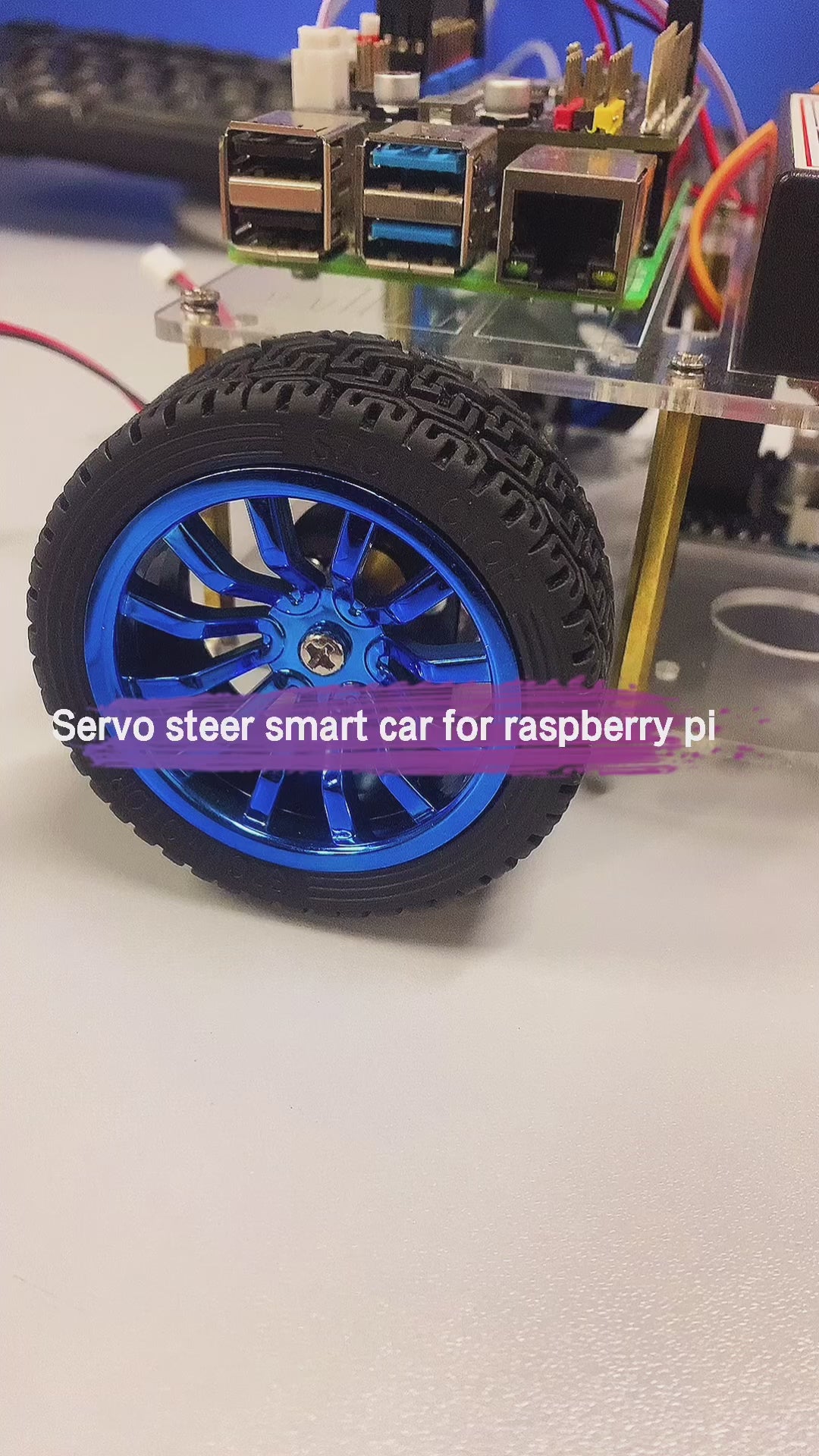 Raspberry Pi Servo Steering IoT Camera Robot Car