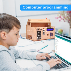 OSOYOO Kit de démarrage IoT pour maison intelligente V2 pour Arduino MEGA2560, programmation de codage d'ingénierie électronique STEM d'apprentissage