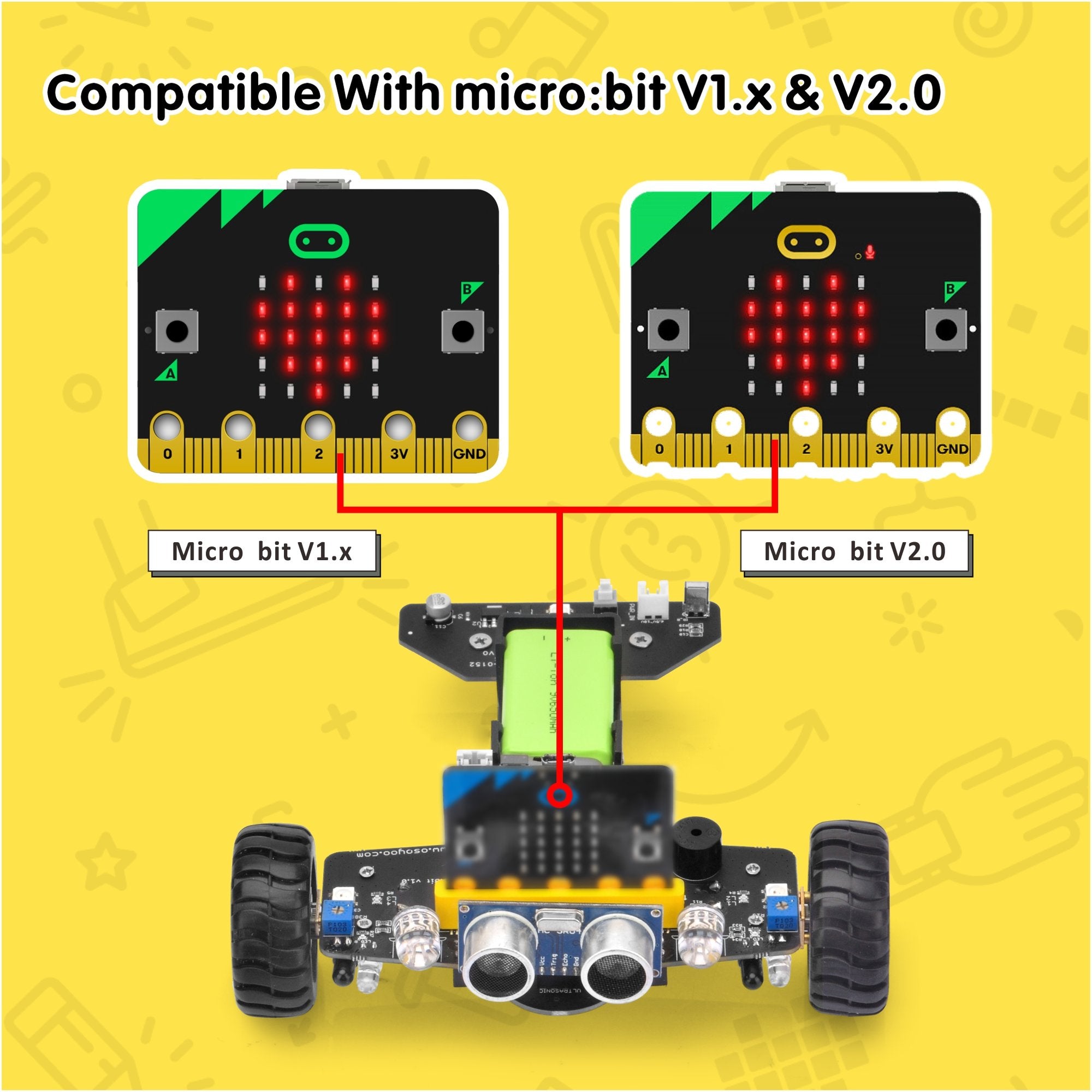 micro: bit beginner learning kit python graphical... OSOYOO Robot kit with Micro:bit V1.5 to Learn Graphical Programming (i ...