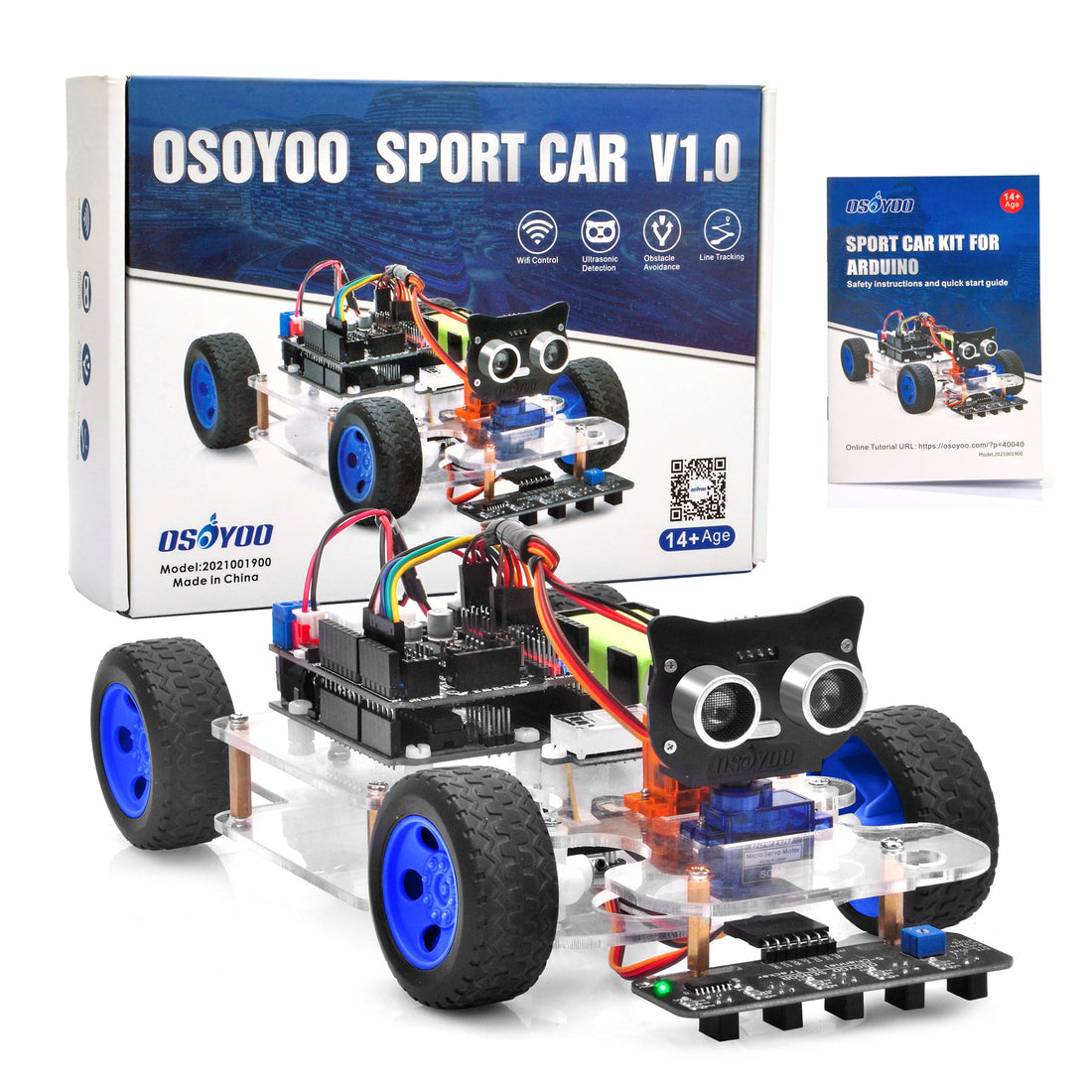Open Box generalüberholtes Servolenkungs-SPORT-Roboterauto für Arduino 
