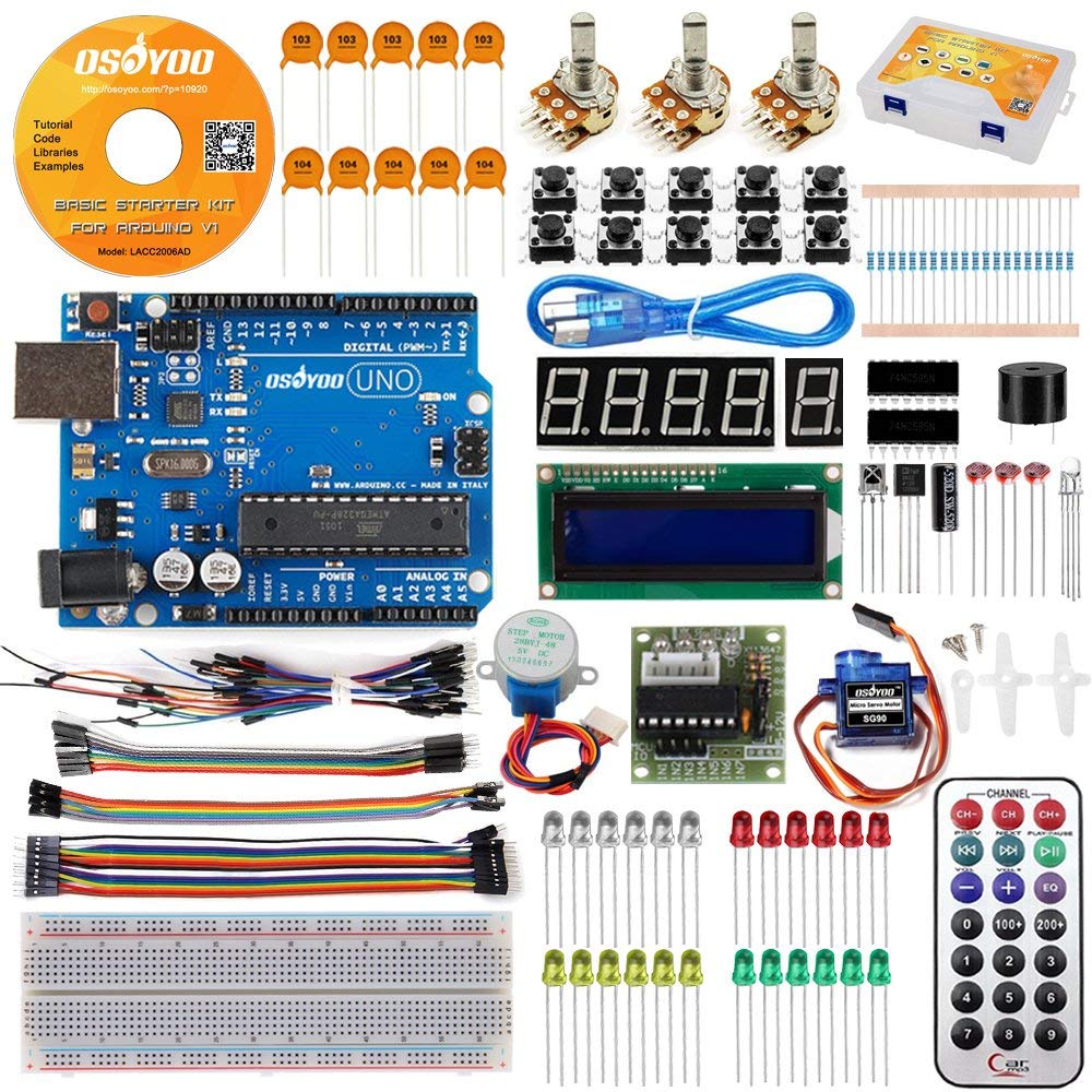 OSOYOO Starter Kit for Arduino, hardware and coding learning Model#LACC2006AD