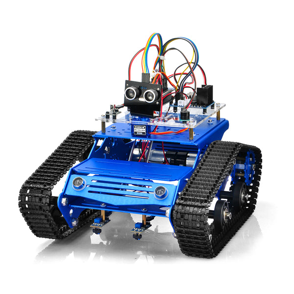 Robot Tank Car Kit Tank Chassis Platform Metal Stainless Steel 2DW Motor 9V for Arduino/Raspberry Pi DIY