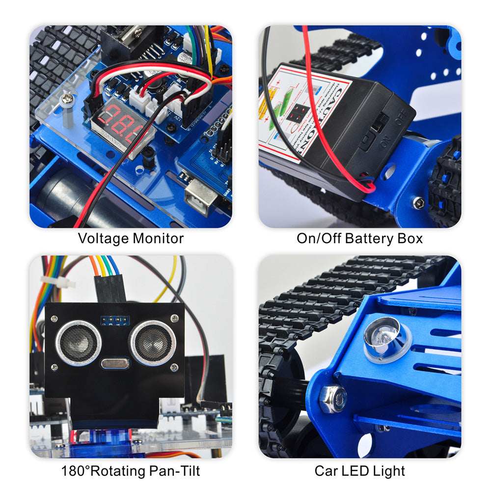 Roboter Tank Car Kit Tank Chassis Plattform Metall Edelstahl 2DW Motor 9V für Arduino/Raspberry Pi DIY