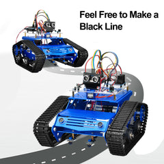 Kit de voiture-citerne Robot, châssis de réservoir, plate-forme en métal et acier inoxydable, moteur 2DW 9V pour Arduino/Raspberry Pi, bricolage