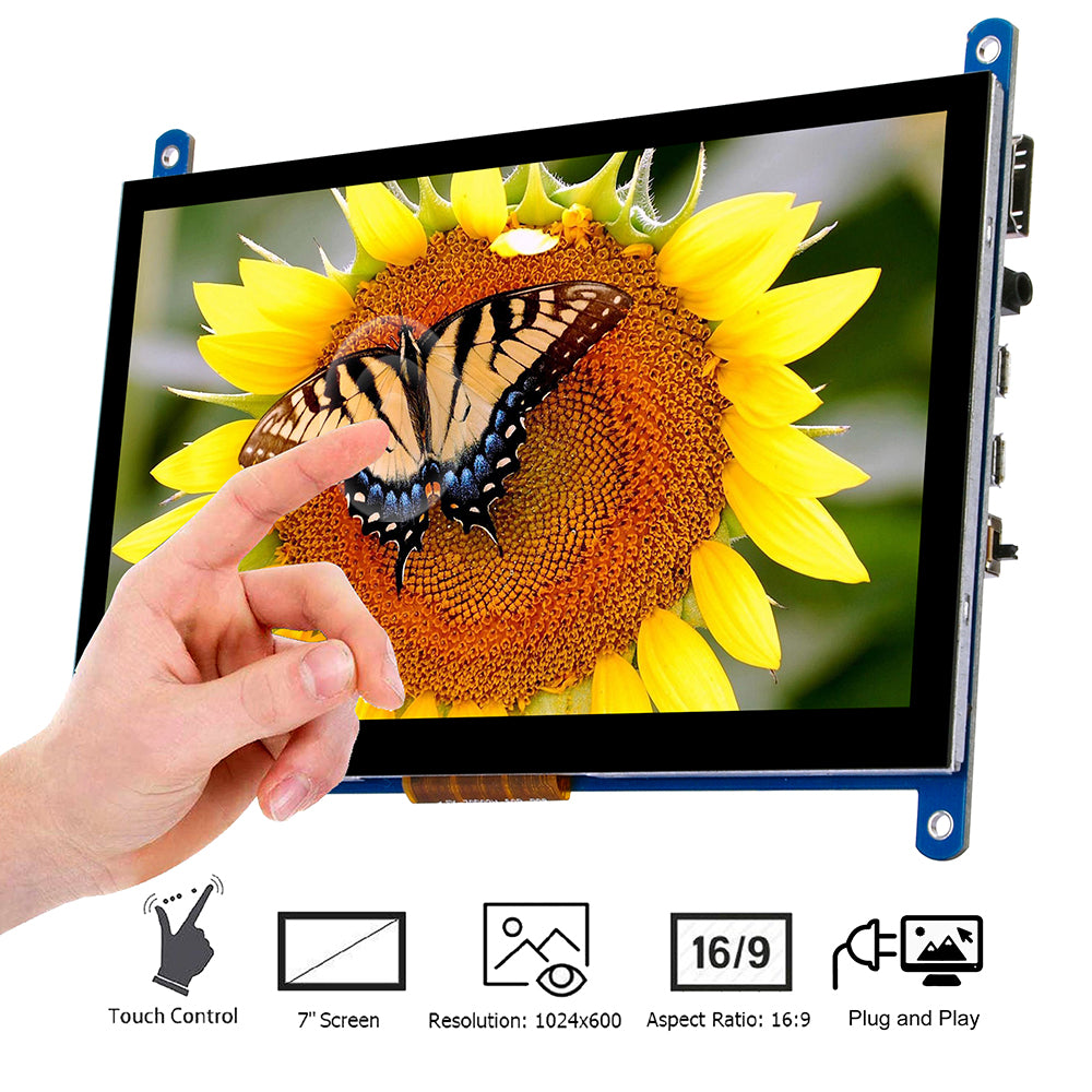 7 Inch Touch Screen TFT LCD Display HDMI 1024x600 Driver Free for Raspberry Pi,Computer,TV Box,DVR,Game Device