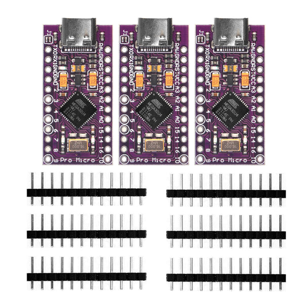 OSOYOO Pro Micro Board ATmega32U4 Leonardo 5V/16MHz Module Board Type C Port for Arduino