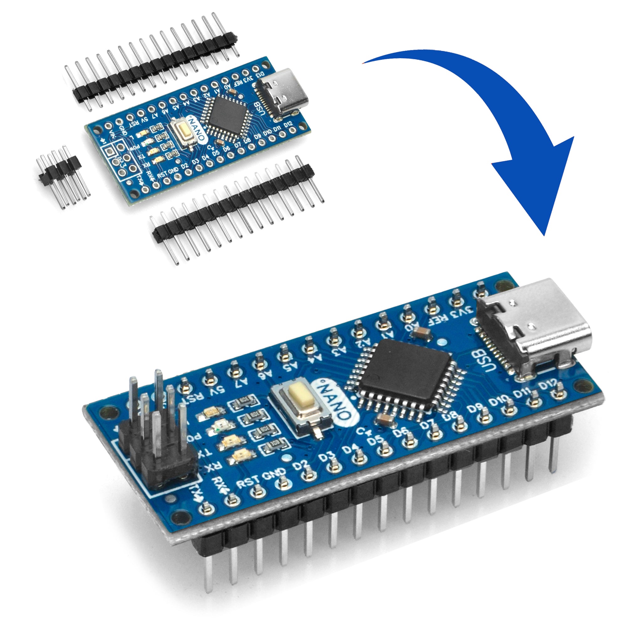 LGT Nano for Arduino Compatible with ATmega328p Chip USB-C Interface
