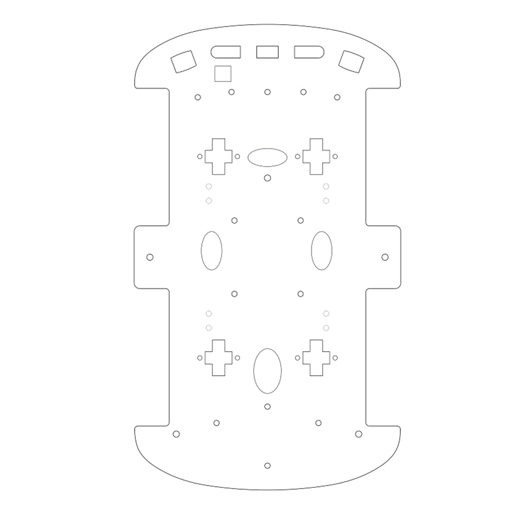 Lower car chassis with holes to install encoder for OSOYOO V2.1 robot car (model: #OSO-2019004700B)
