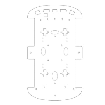 Lower car chassis with holes to install encoder for OSOYOO V2.1 robot car (model: #OSO-2019004700B)