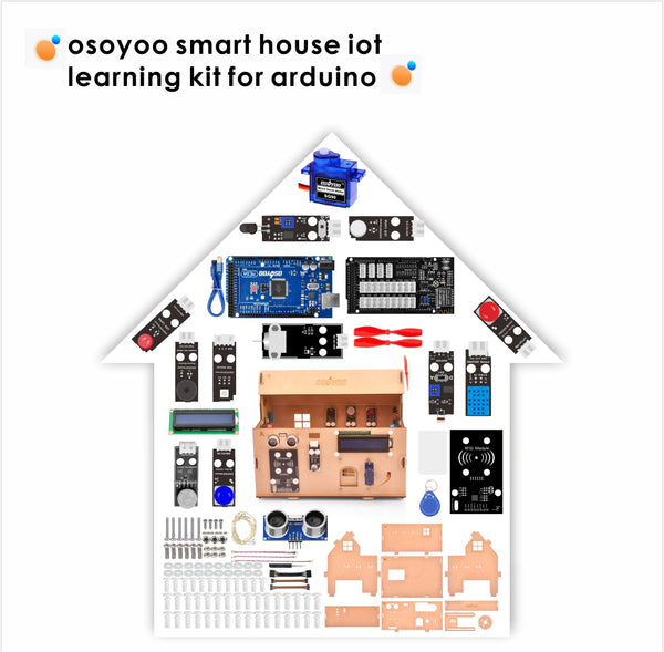 OSOYOO Smart Home IoT Starter Kit V2 for Arduino MEGA2560,Learning STEM Electronic Engineering Coding Programming