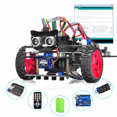 OSOYOO Kit de démarrage de voiture robot modèle 3 pour Arduino, application de télécommande, robotique motorisée éducative pour la programmation du bâtiment
