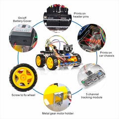 Kit de démarrage de voiture robot OSOYOO V2.1 pour modèle débutant Arduino : 2019005000 