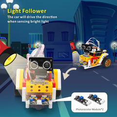 Kit de voiture robot de construction STEM pour Arduino comme cadeau de jouet pour enfants adolescents 