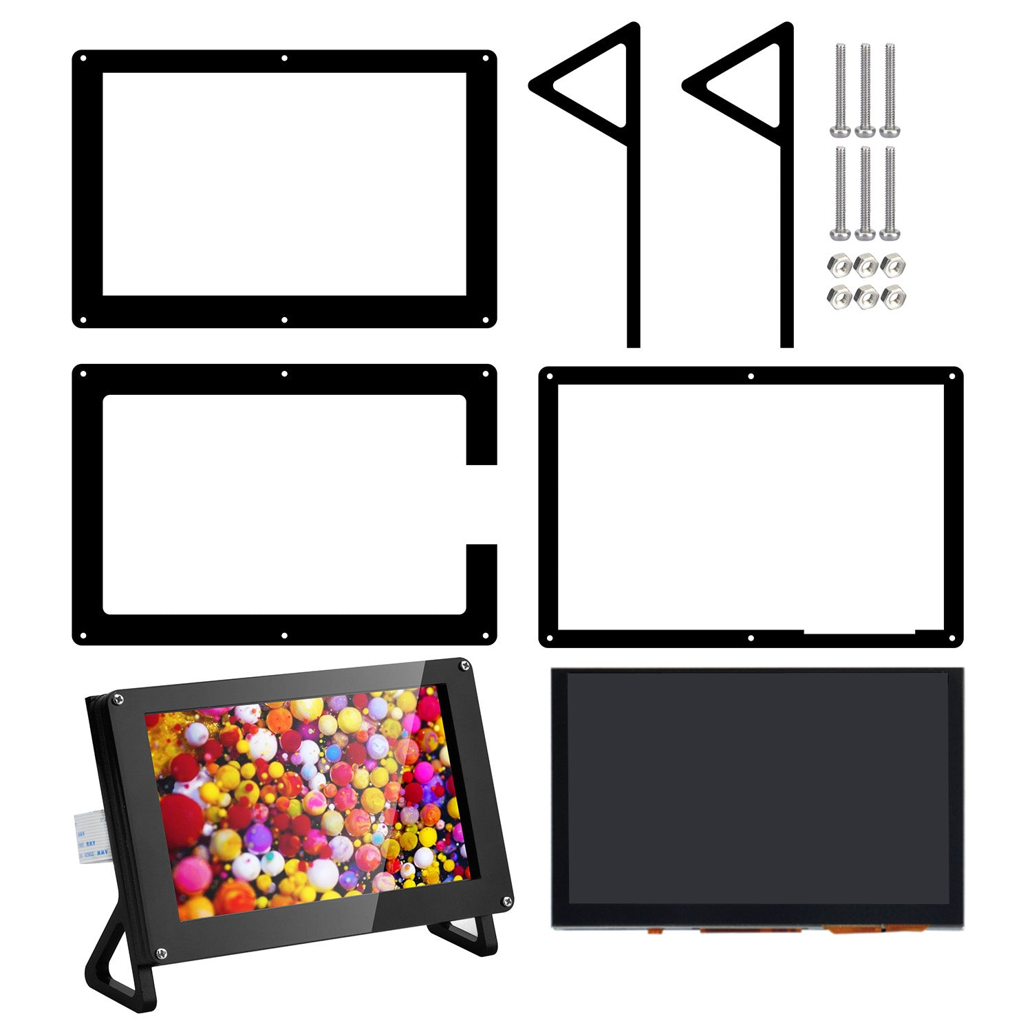 5 Inch DSI Touch Screen for Raspberry Pi 5 4 3 Portable Stand Holder