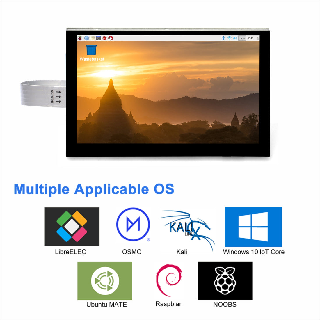 OSOYOO 5-Zoll-Mipi-DSI-Touchscreen-LCD-Display für Raspberry Pi, PNP, kein Treiber erforderlich! 