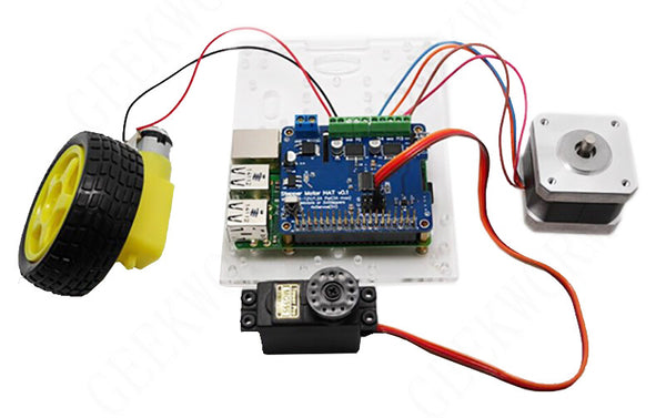 Stepper Motor HAT for Raspberry Pi 3B/3B+/2B/2B+/A+, Motor Controller Drives Two Stepper Motors, Use for Players DIY Robot, Intelligent car, Mechanical arm, Intelligent PTZ etc
